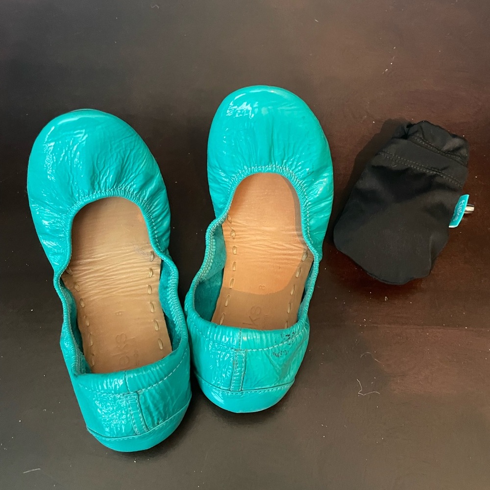Tieks BLUE PATENT foldable ballet flats